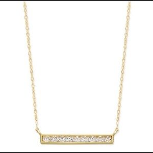 Yellow gold Bar necklace with Swarovski zirconia